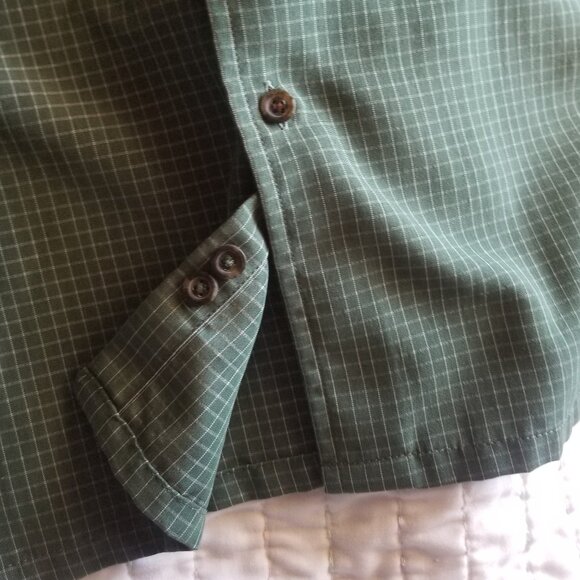 dark green plaid Croft & Barrow button up shirt - Picture 3 of 6